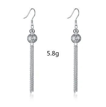 

S925 Sterling Silver Earrings Personality Charm Temperament Female Models Beautiful Tassel Ball Earrings