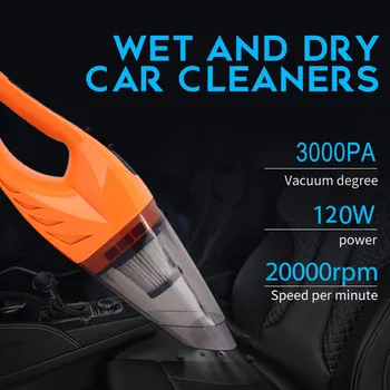 

12V 120W Dry and Wet Car Vacuum Cleaner Handheld Wired Dust Collector Portable Powerful Cyclone Suction car accesories