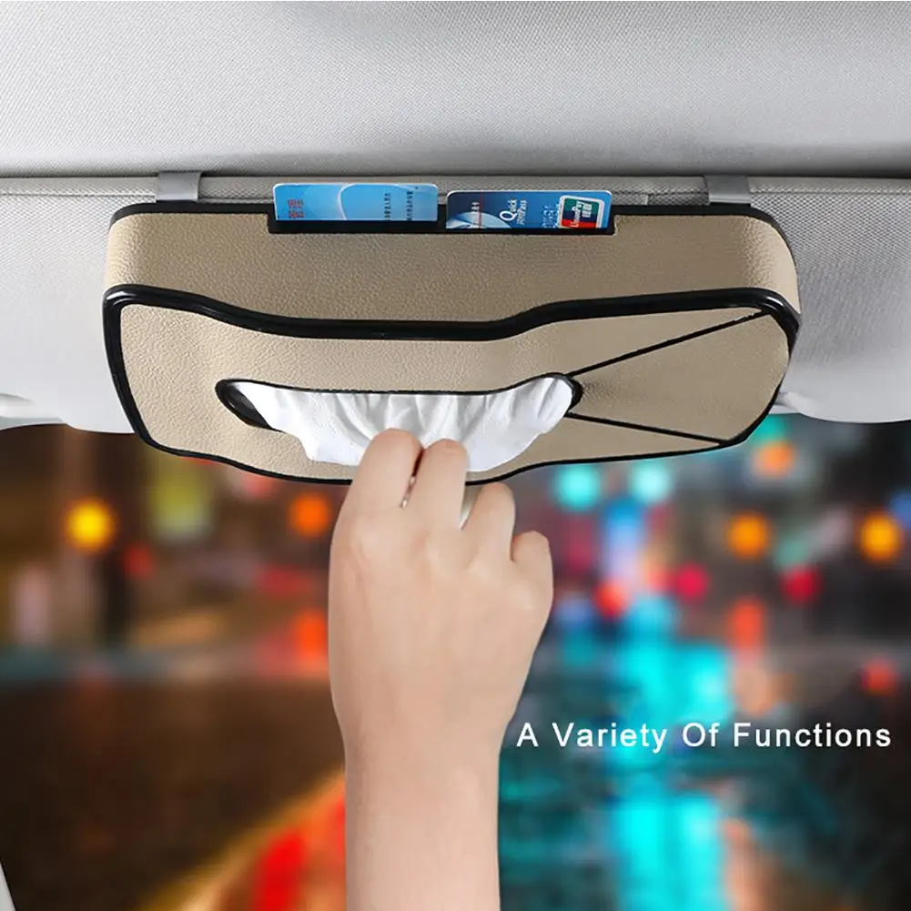

New Portable Artificial leather Hook Hanging Home Car Tissue Paper Holder Storage Box Napkin Case Tissue Boxes