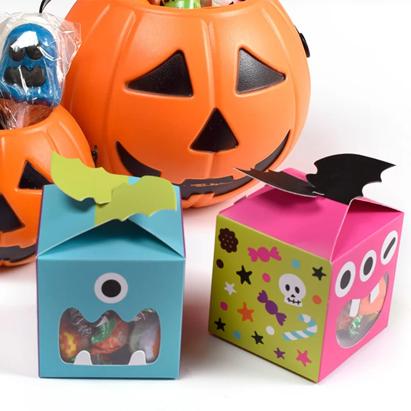 10 шт./лот милый маленький монстр коробка конфет для Хэллоуина вечерние украшения коробка «Хэллоуин» бумага подарочная коробка поставки вечерние сувениры