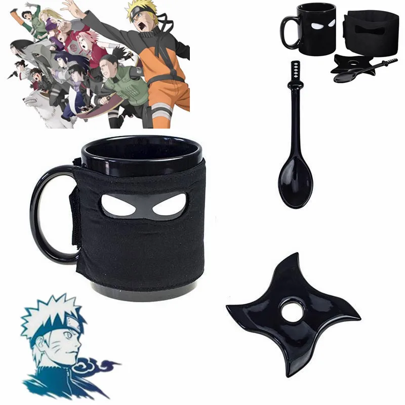 Аниме Наруто Akatsuki Uchiha Itachi реквизит для косплея Konoha Ninja Shuriken Кружка керамика чашка