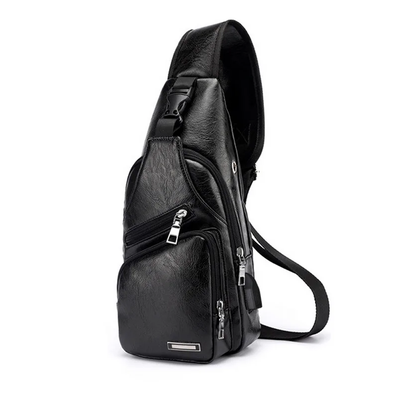 Новые мужские сумки, уличная Водонепроницаемая мужская сумка через плечо с интерфейсом, модные спортивные сумки, противоугонные - Цвет: Black