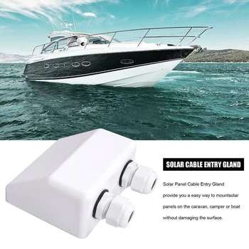 

Stable Junction Box Waterproof ABS Double Cable Yachts Accessories Marine Roof Solar Panel Protection Entry Gland Electrical
