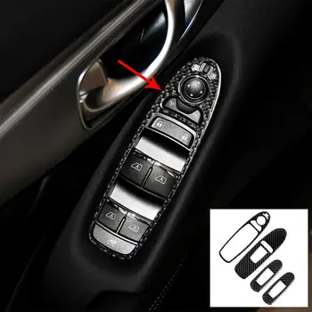 

Carbon Fiber Interior Window Lift Button Cover Trim Cover Auto Stickers Car Styling Stickers For Infiniti Q50 2014-2019