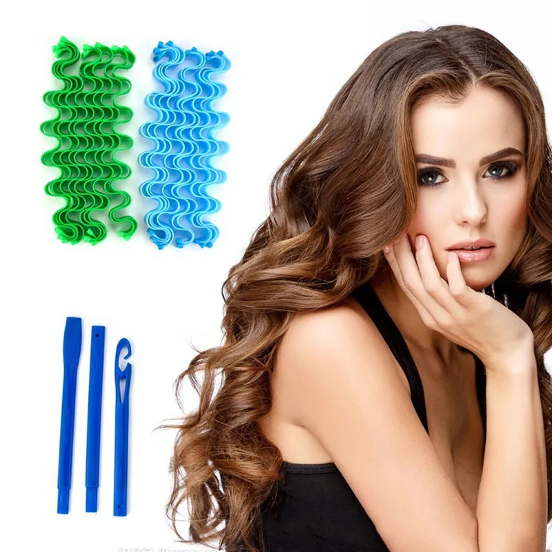 12pcs/set Heatless Magic Hair Curler Wave Curl Hairband Portable Hairstyle Sticks 30CM Durable Curling DIY Hair Styling Tools magic bucket flat mops floor cleaning set squeeze microfiber mops replacement pads fregonas limpieza suelo cleaning tools wk50tb