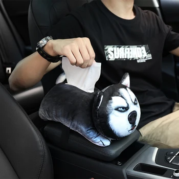 

Tissue Box Car Armrest Box Universal Creative Cartoon Cute Plush High Elasticity Tissue Box Car Interior Products Accessories