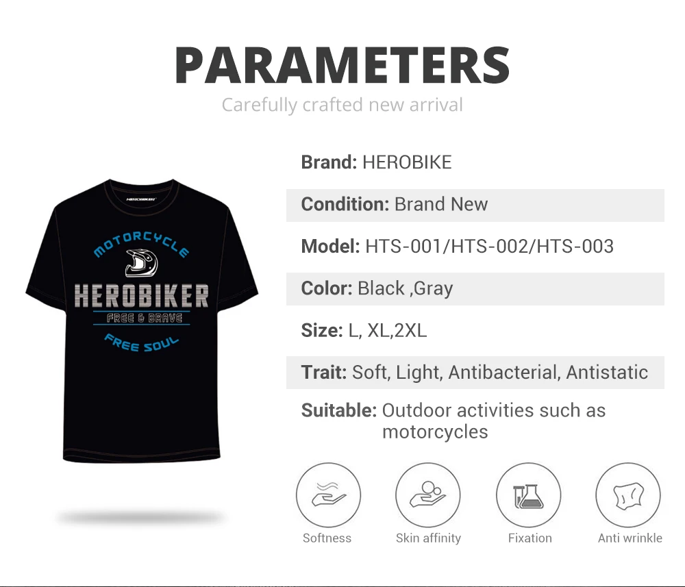 HEROBIKER футболка для мотоциклистов Летняя мужская короткая футболка для мотогонок Спортивная футболка модная быстросохнущая футболка черного и серого цвета