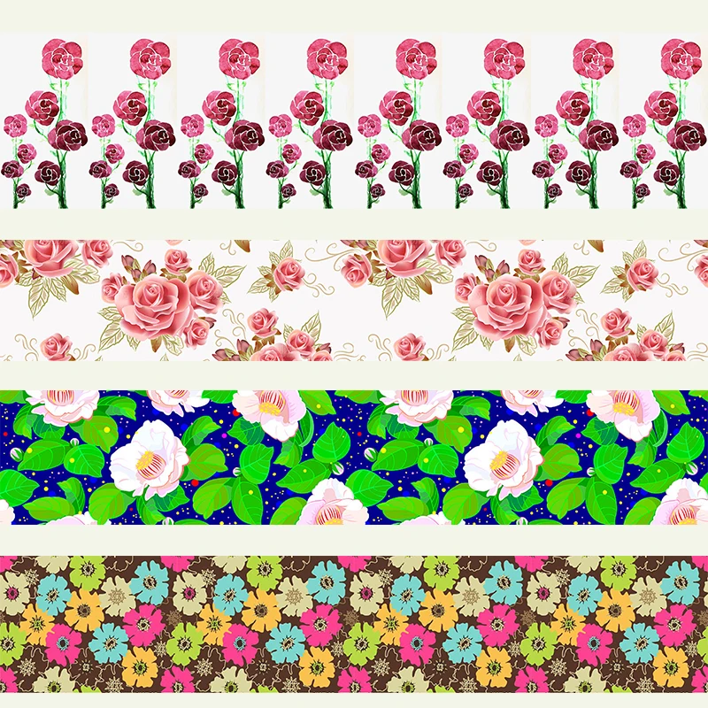 

flower printed grosgrain ribbon 22mm 25mm 38mm Gift Bow Craft Wedding Party Supplies Silk Sewing Accessories Fabric 50 yards