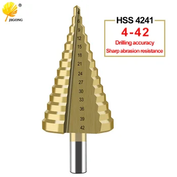 

Tool drill step titanium speed coating steel cone hole cutter 4-42mm high drill step drill