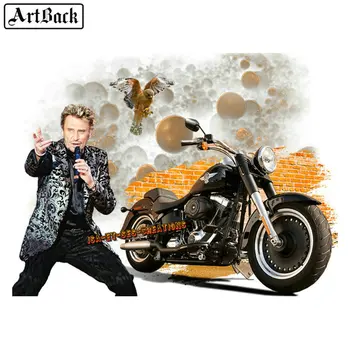 

Full square / round 5d diamond painting JOHNNY HALLYDAY motorcycle 40x50cm 3d diamond art French singer embroidery sticker