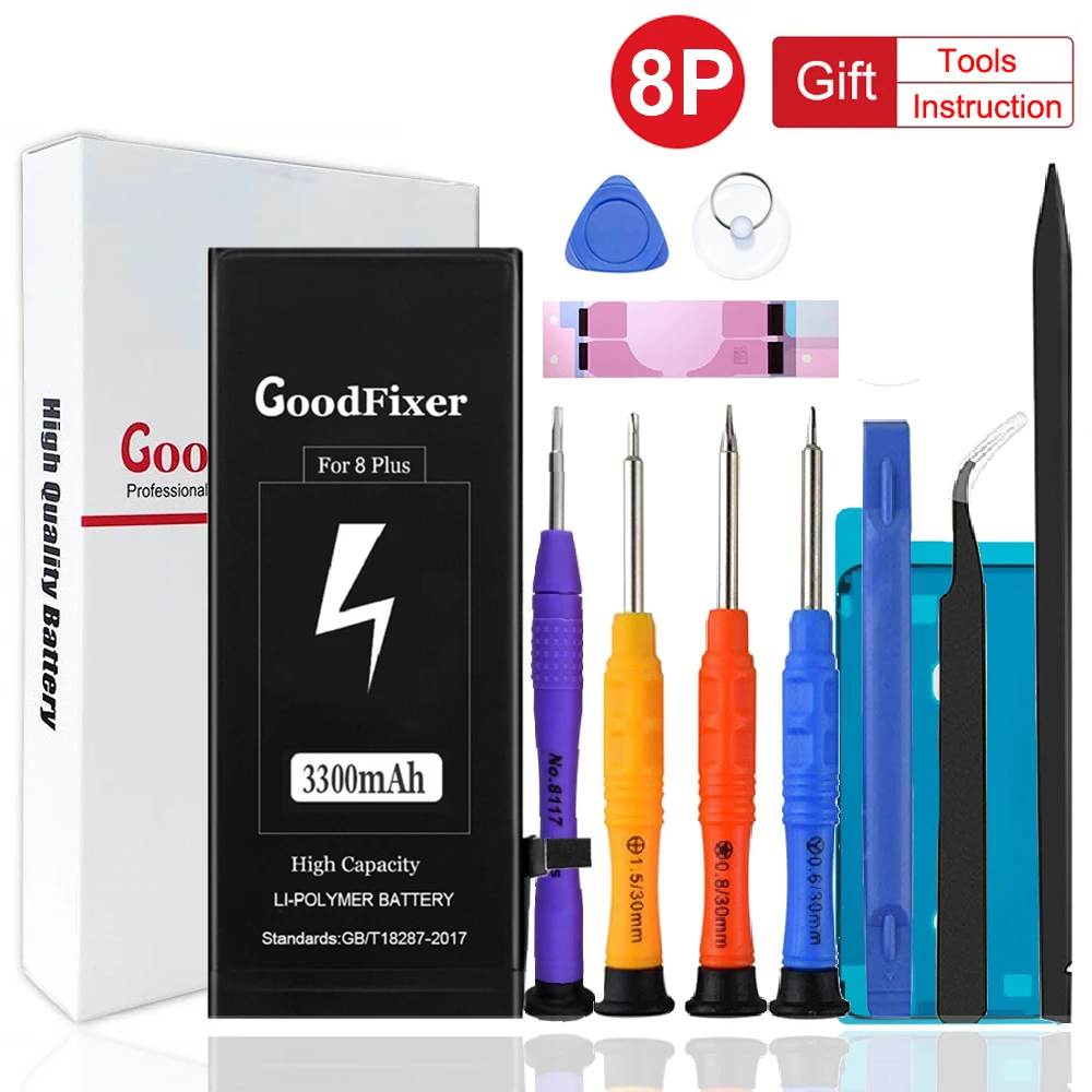 

High capacity 3350mAh iPhone 8 Plus Battery, Repair Tools Kit, New 0 Cycle Li-ion Replacement Battery for iphone 8 plus