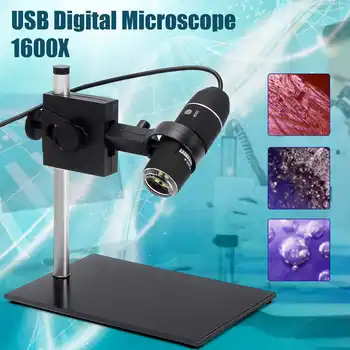 

ZEAST 1600X 8 LED USB Digital Microscope Magnifier Video Camera With Adjustable Stand Digital Zoom 6X Dynamic frames 30f/s Black