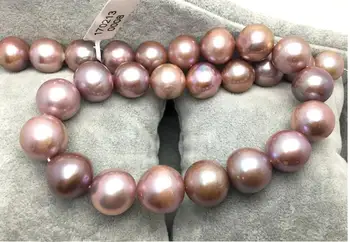 

AAAA++ gorgeous 10-11mm freshwater lavender round pearl necklace 18inch 925silver
