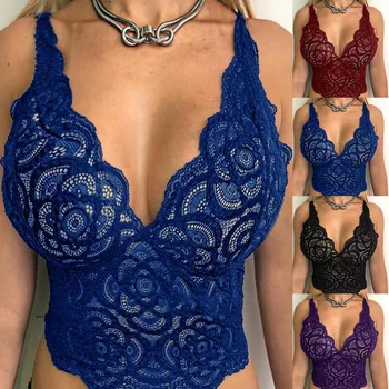 

Sexy Wireless Bralette for Women Floral Lace Bra Lady Underwear Summer Push Up Crop Tops Wire Free Plus Size Lingerie S-3XL