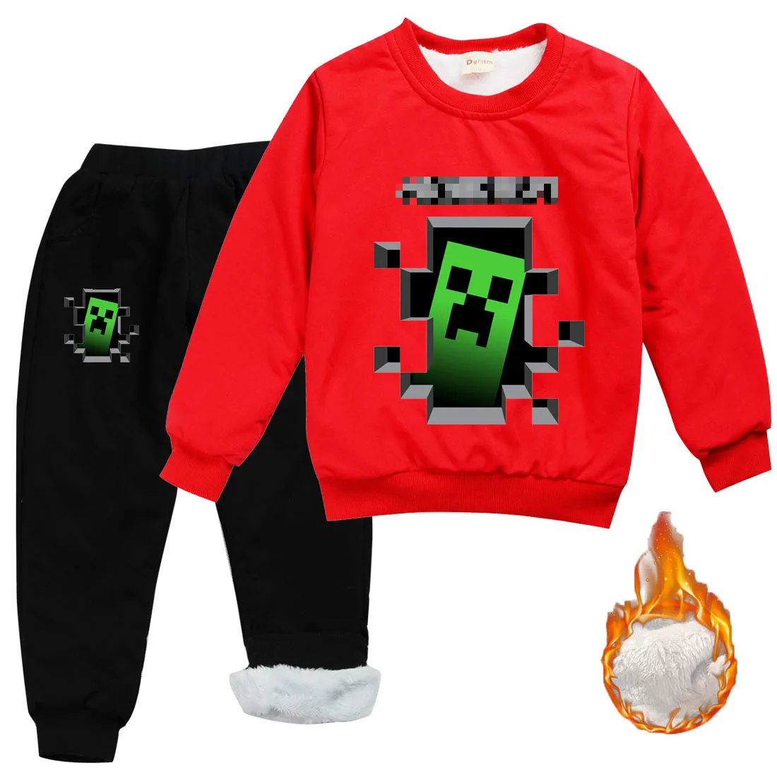 

Popular games cartoon souvenirs Minecrafters long-sleeved children's cotton clothes for boys and girls winter fashion clothes