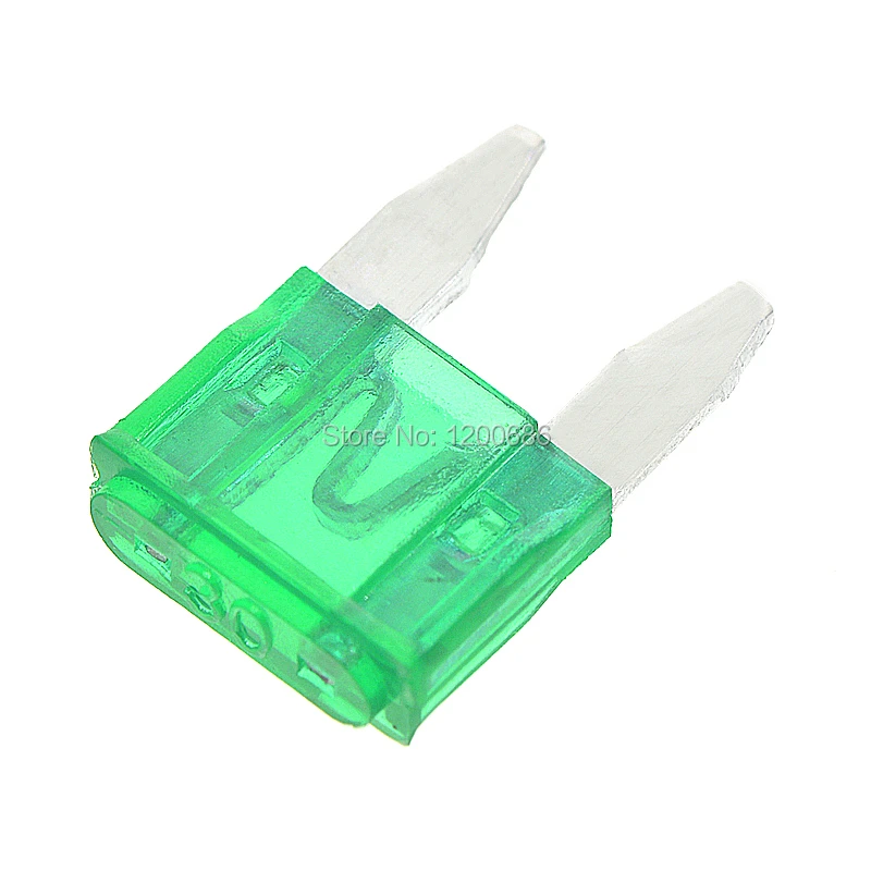 Fusible de cuchilla Mini para accesorios de audio para amperios, 30 Amp, Color verde, 100 unidades|blade fuse|mini blade fusefuse car - AliExpress