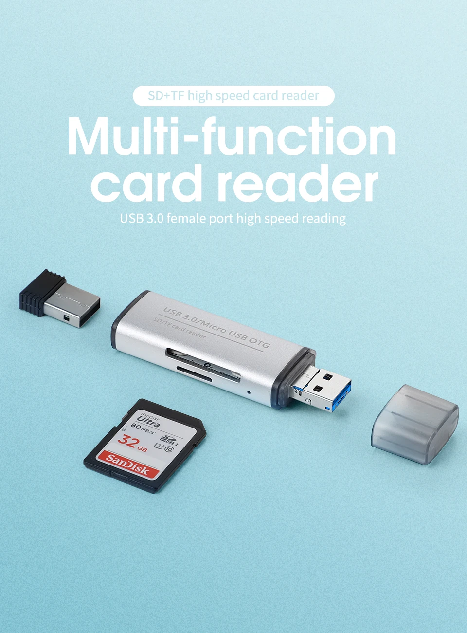 KUULAA все в одном устройство для чтения карт памяти MINI USB 3,0 OTG Micro SD/SDXC TF кардридер адаптер для ПК ноутбук компьютер