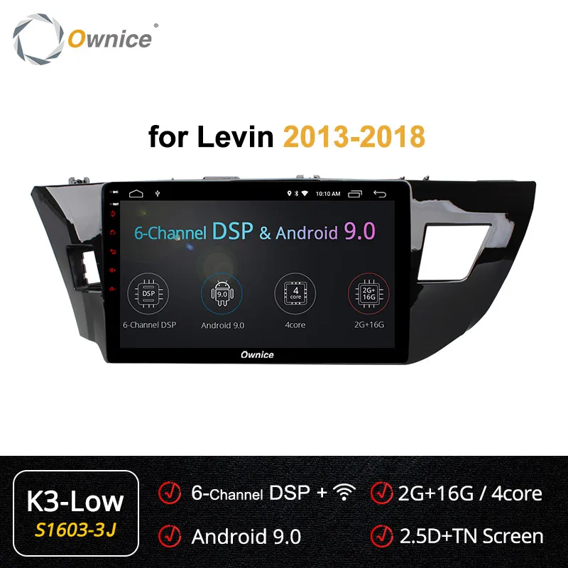 Ownice Android 9,0 360 панорама DSP k3 k5 k6 Автомагнитола gps 4 Гб+ 64 ГБ для Toyota corolla E160 Lewin 2013- 4G SPDIF - Цвет: S1603-3 K3-Low