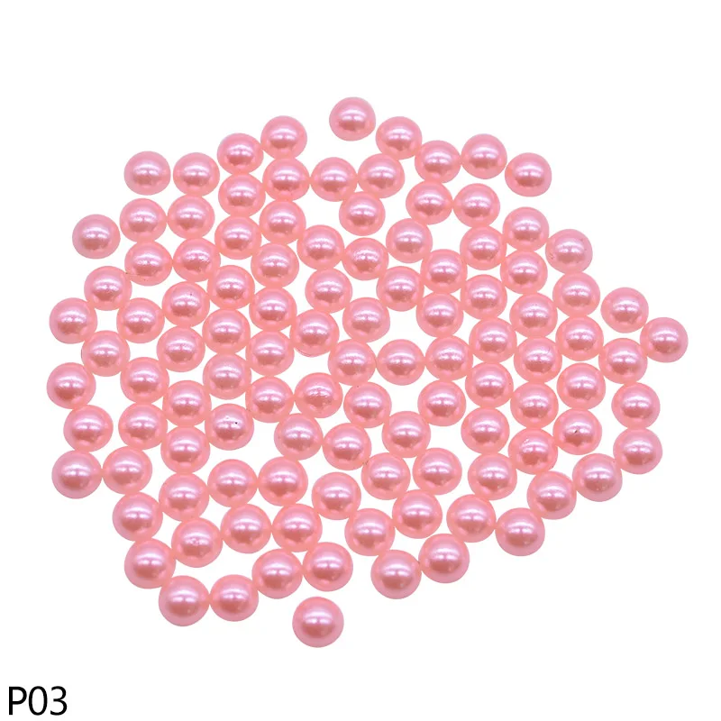 1000Pcs Pearl Stickers Trim Rhinestones for Nails Phone DIY Flatback Manicure Pearl Beaded Appliques Clothes Stickers - Цвет: P03