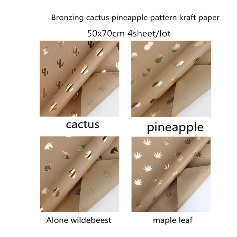 50x76 см 4 листа золотой лист крафт бумага искусственный цветок подарочная оберточная бумага оберточная шелковая лента деревянные Звезды Любовь сердце карты аксессуары