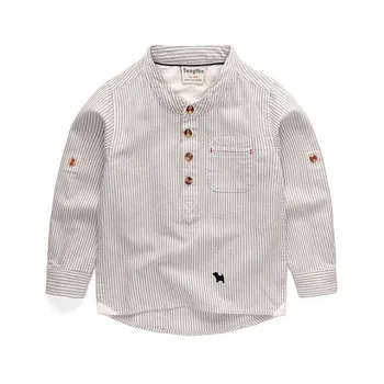 

Children Boys Shirts Cotton 100% Long Sleeves Turn-down Collar Shirts For 3-10 Years Old Kids Wear Clothes