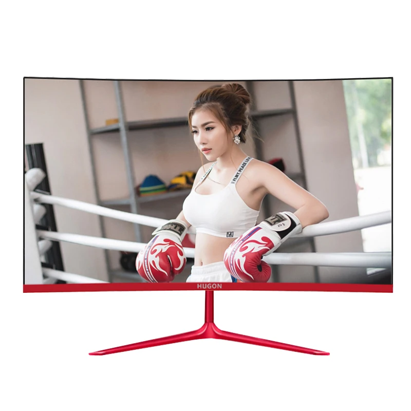 Изогнутый экран HUGON 22 24 27 дюймов IPS/LCD Ультратонкий Монитор поверхности 60/75 Гц HD