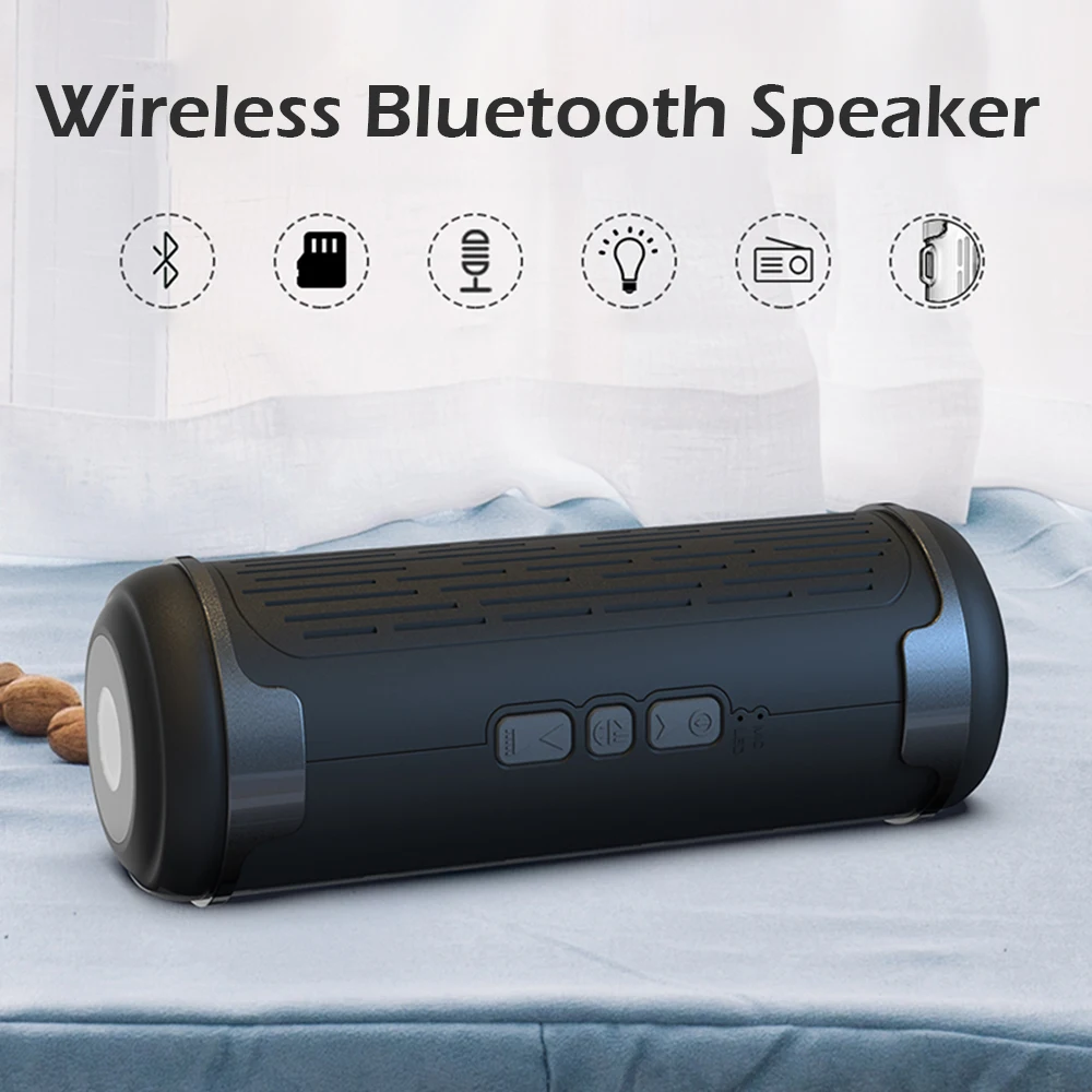 2000 мАч Bluetooth музыкальный бас-динамик водонепроницаемый портативный открытый светодиодный беспроводной Колонка громкий динамик Поддержка TF карты FM радио Aux