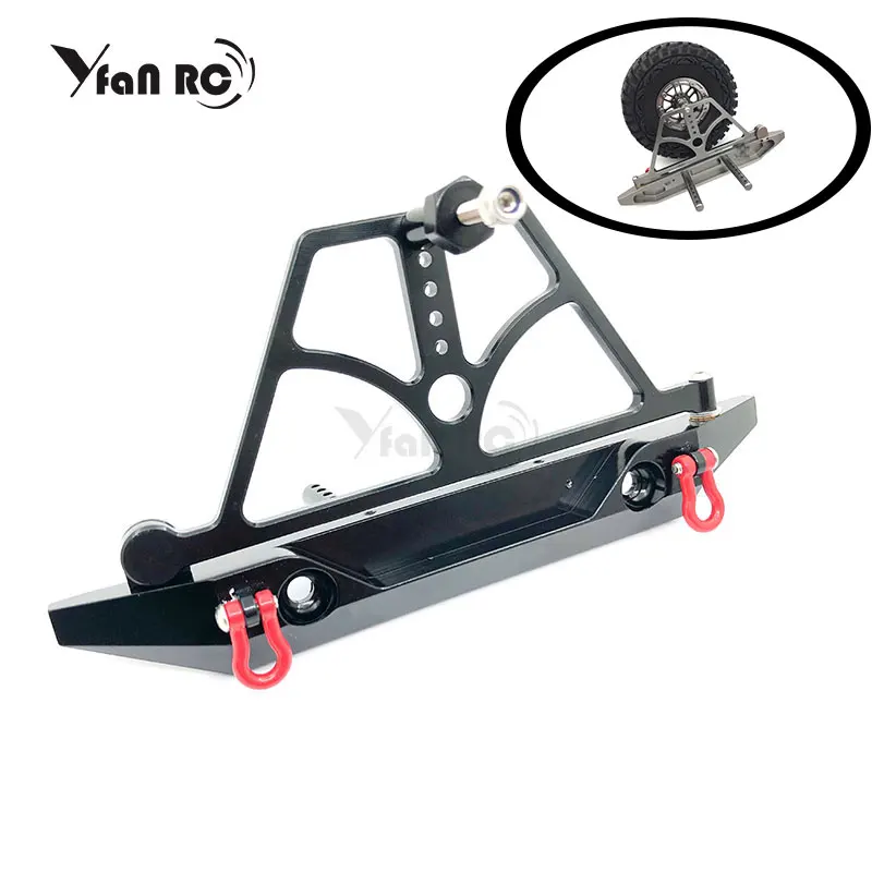 

AXIAL SCX10 CNC Front Rear Bumper Bull Bar With Spare Tire Carrier Shackles For Rock Crawler Rc Truck SCX10 II Jeep Wrangle S241