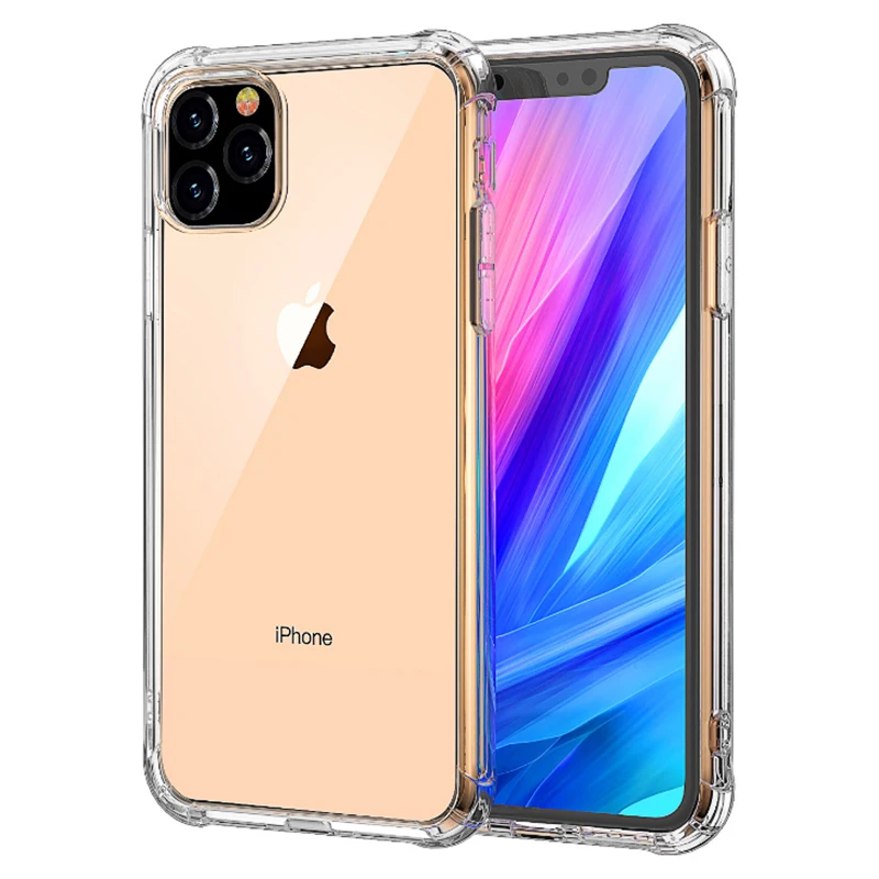 For iPhone 11 Pro Max Clear TPU Case Shockproof Airbag Phone Eleven Transparent Back Cover Bumper | Мобильные телефоны и