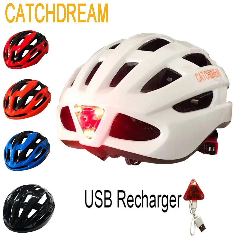 Шлем велосипедный CATCHDREAM дорожный с перезаряжаемой подсветкой для мужчин и