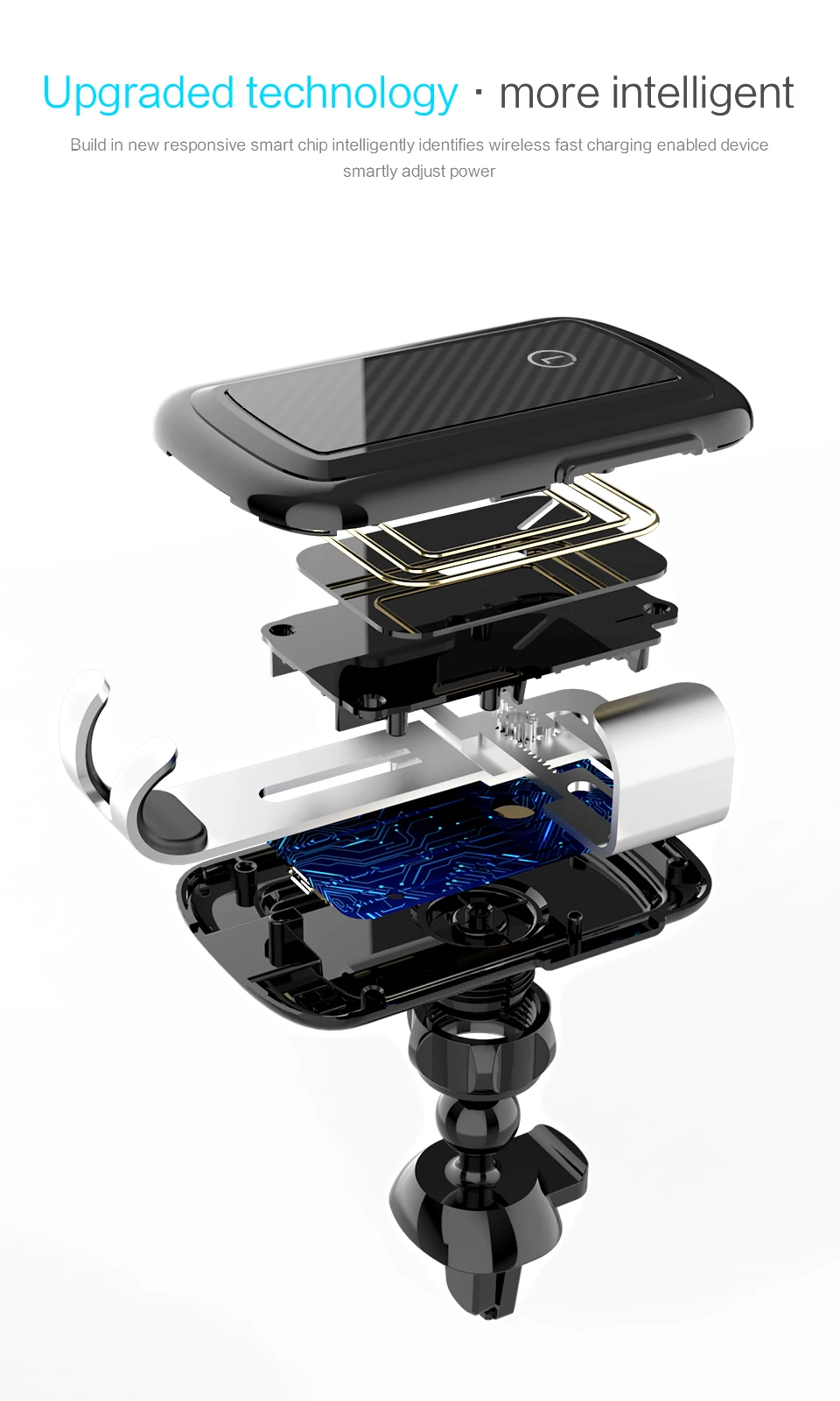Licheers Qi Беспроводное зарядное устройство Gravity Air Vent автомобильное крепление Беспроводная зарядка для samsung iPhone X XR XS MAX 8 в автомобильный держатель телефона