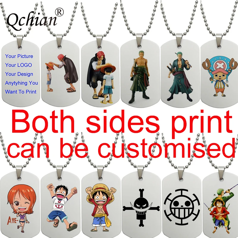 

Photo custom Ball Chains Necklace Anime One piece Chopper Metal Pendant Necklaces for Man Women Friends Families Christmas Gift