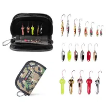 20 штук, рыболовные приманки, приманки-Спиннеры с портативной сумкой для переноски, Металлические блесны, набор для пресной и соленой воды