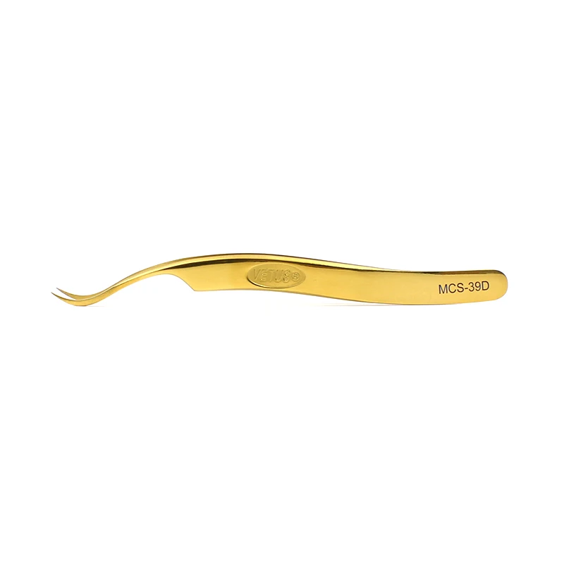 39D-Gold Vetus Original MCS Series New Style Premium Eyelashes Tweezers Ultra Fine Tip Improve for 3D 6D Lashes Extensions - Цвет: 39D-Gold