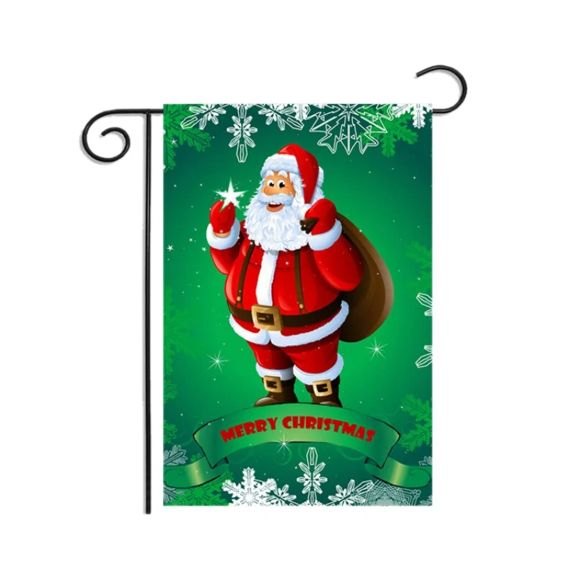 Рождественская серия Садовый флаг мультяшный Печатный декоративный подвесной баннер для наружного двора газона патио крыльца Декор год