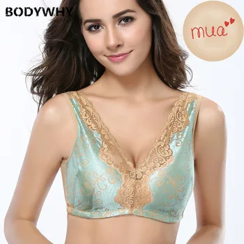 

Woman Post-operative Bra Deep V Sexy Undies Cotton Underclothes Gathers Beauty Back Lace Embroidery Steel-free Lingerie