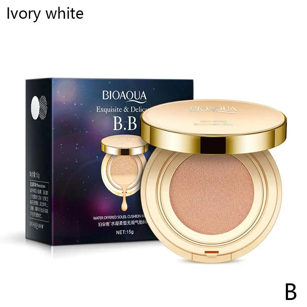 ivory white Освежающий BB крем на воздушной подушке, заменяющий макияж, отбеливающий компактный тональный крем, маскирующий, предотвращающий греться, уход за кожей, CC крем для ухода за лицом - Цвет: ivory white