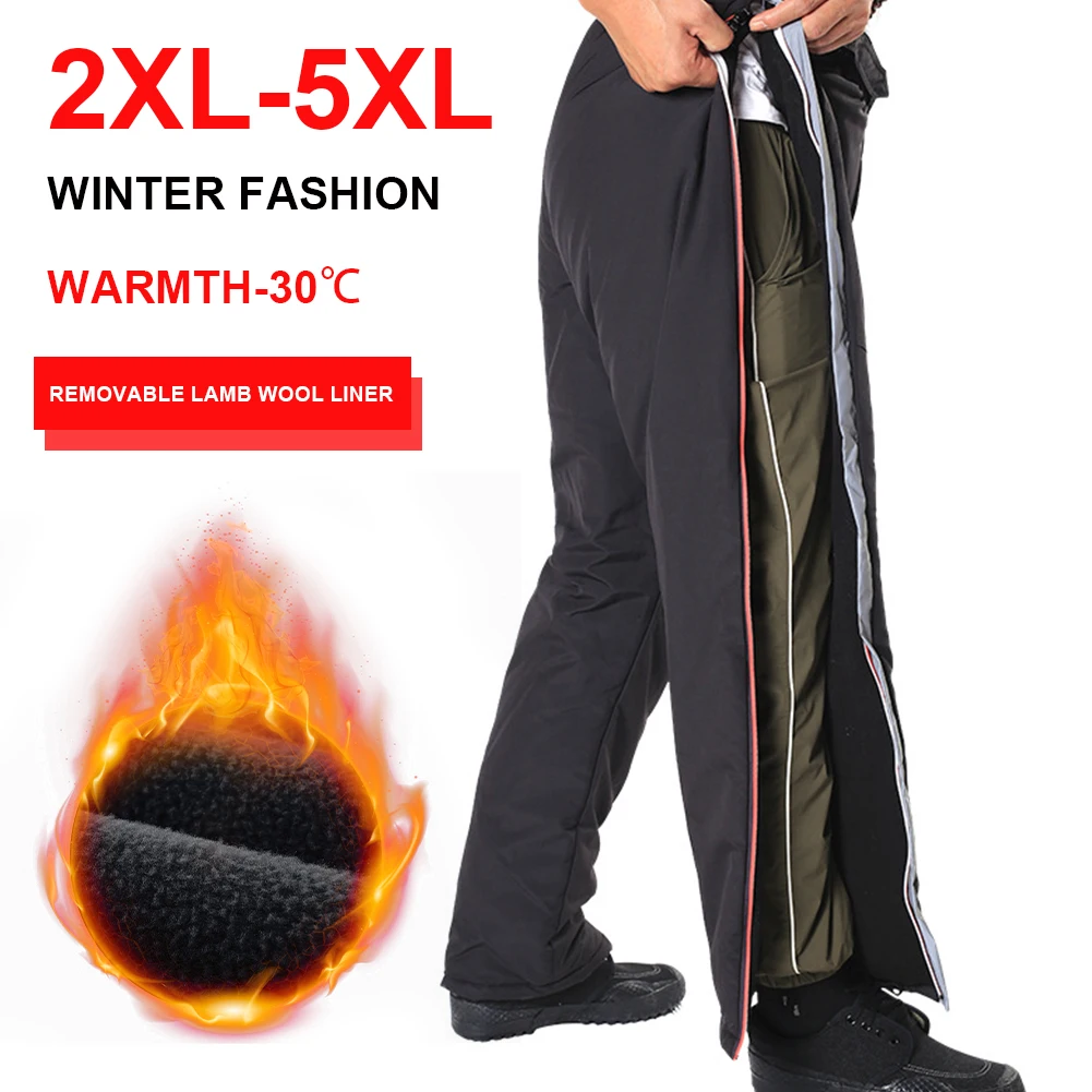 Outdoor Men's Skiing Hiking Thermal Pants Insulated Fleece Lined Winter Trousers