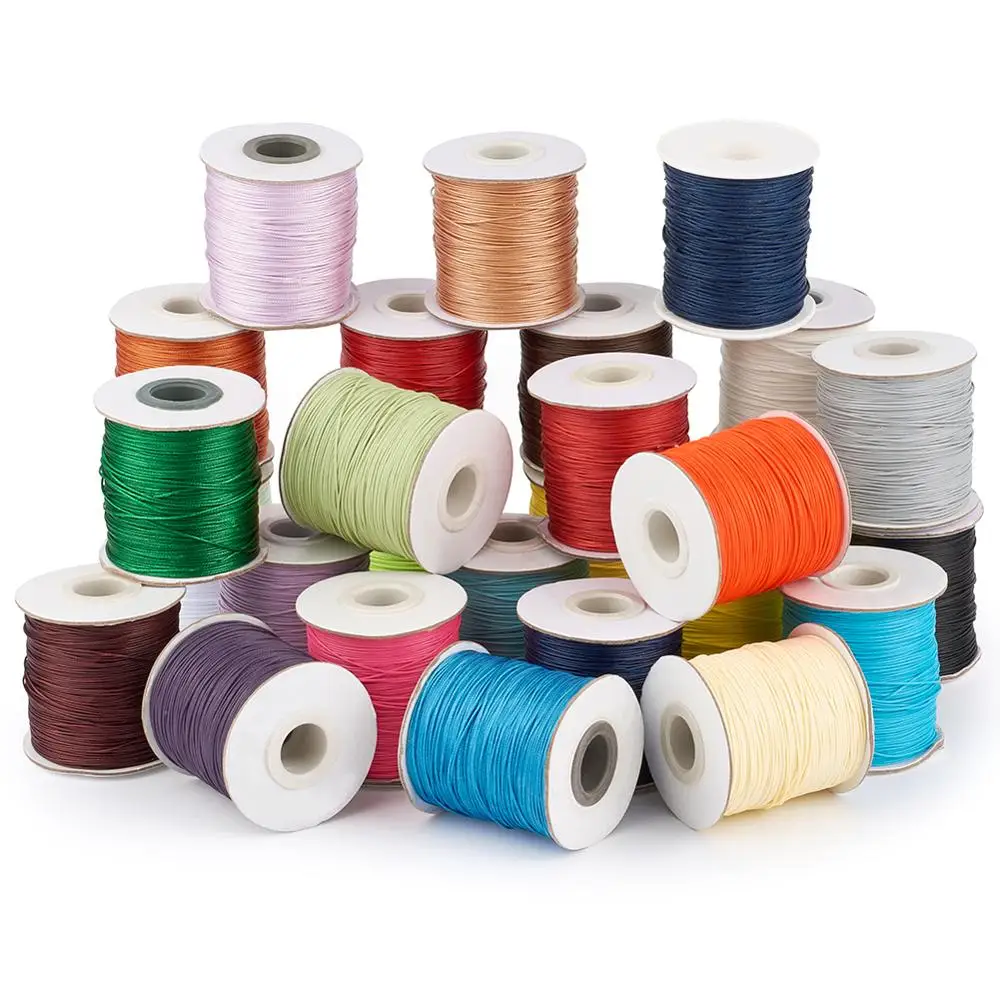 pandahall 0.5mm Waxed Polyester Cord Jewelry Beading Findings for Making DIY about 185yards/roll 18 Colors | Украшения и
