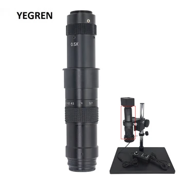 

180X Monocular Industrial Microscope 0.7-4.5X Optical Zoom Lens with 0.5X Objective Lens C-mount for CCD Camera