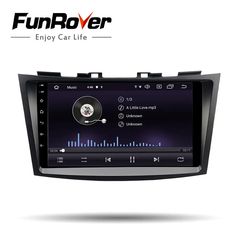 Top FUNROVER 2 din IPS 2.5D Android 9.0 car dvd gps Multimedia 9" For Suzuki Swift 2011-2015 car radio player navigation head unit 4