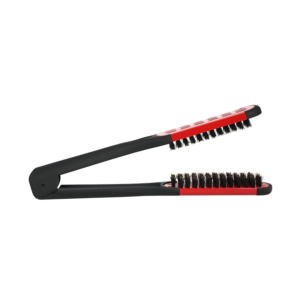 

Rubber Pad Bristle Hair Straightening Comb Double Sided Hair Brush Clamp Salon Straightener Comb Home Hair Care Styling Tools