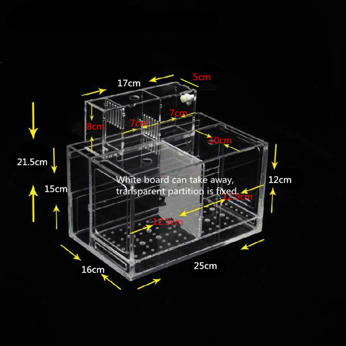 

Hot New Transparent Acrylic Aquarium Baby Betta Fish Tank Desktop Aquarium Filter Breeding Box Hatchery Isolation Aquatic Pet Su