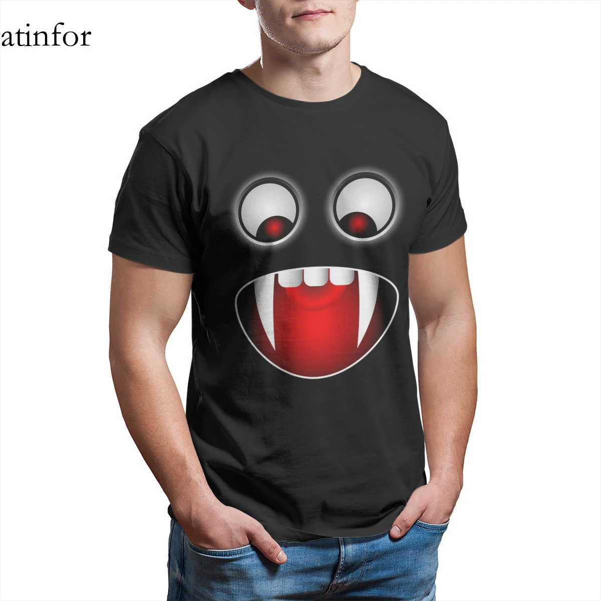 悪怖い顔tシャツカスタムかわいいアニメストリートtシャツ Tシャツ Aliexpress