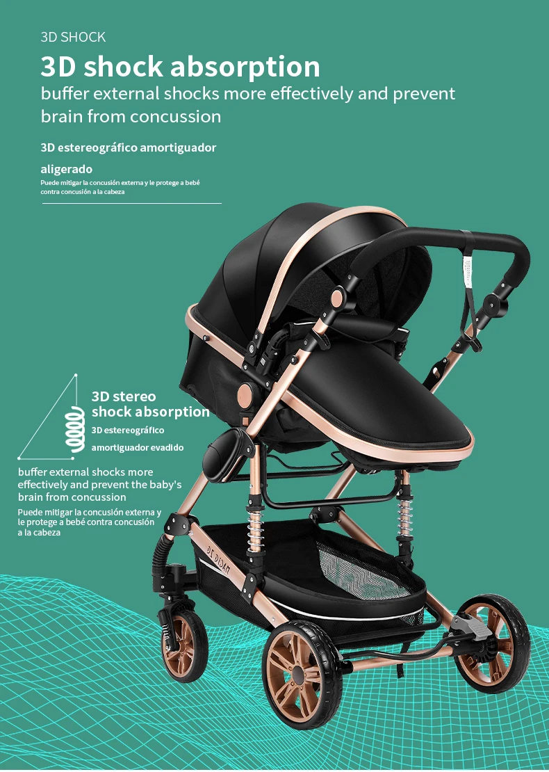 Baby Stroller 3 1 Newborn Luxury Portable High Landscape 4 Aliexpress