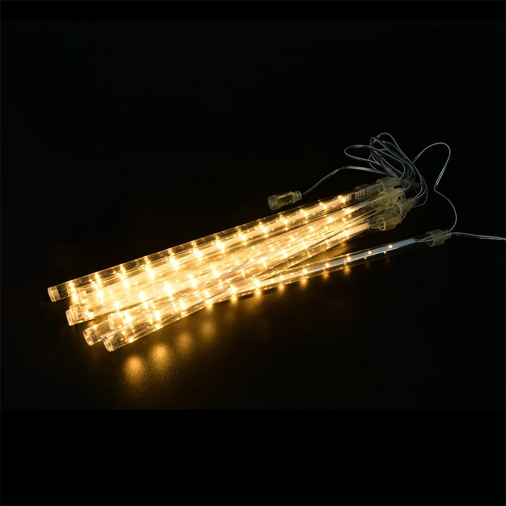 Multi-color Strip Lights Meteor Shower Rain Tubes LED String Christmas Lights Wedding Garden Holiday Decorate Waterproof Light - Испускаемый цвет: warm white EU PLUG