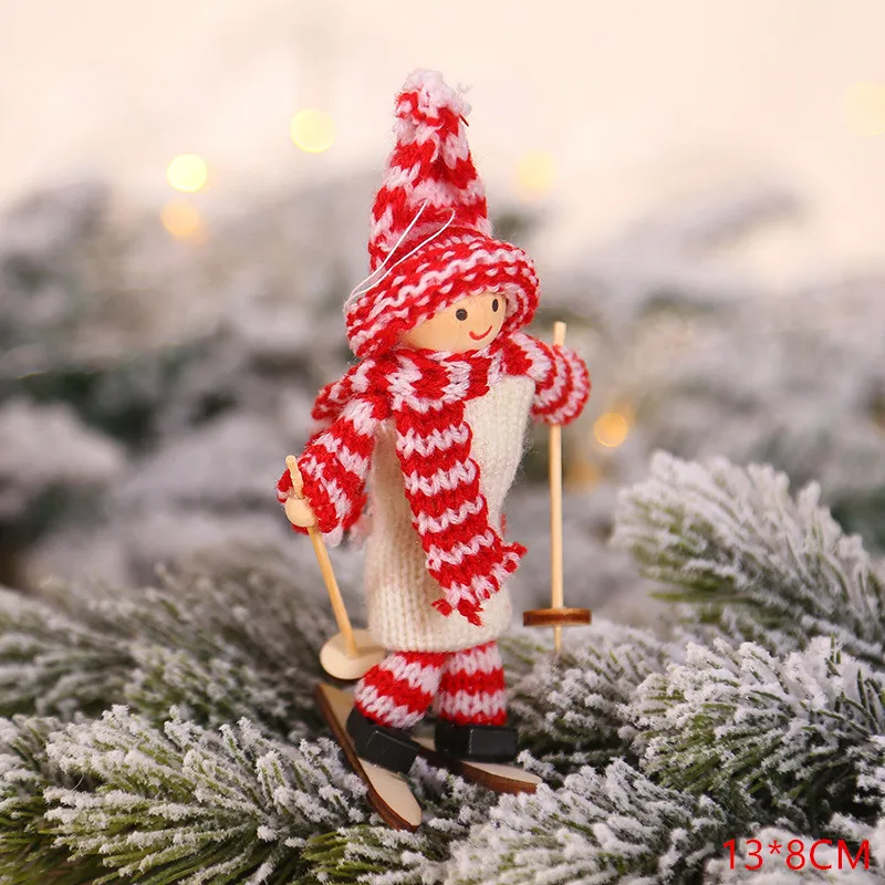 Год Рождество милый ангел катания на лыжах куклы Рождественские подарки для детей Рождественская елка украшения Noel рождественские украшения для дома