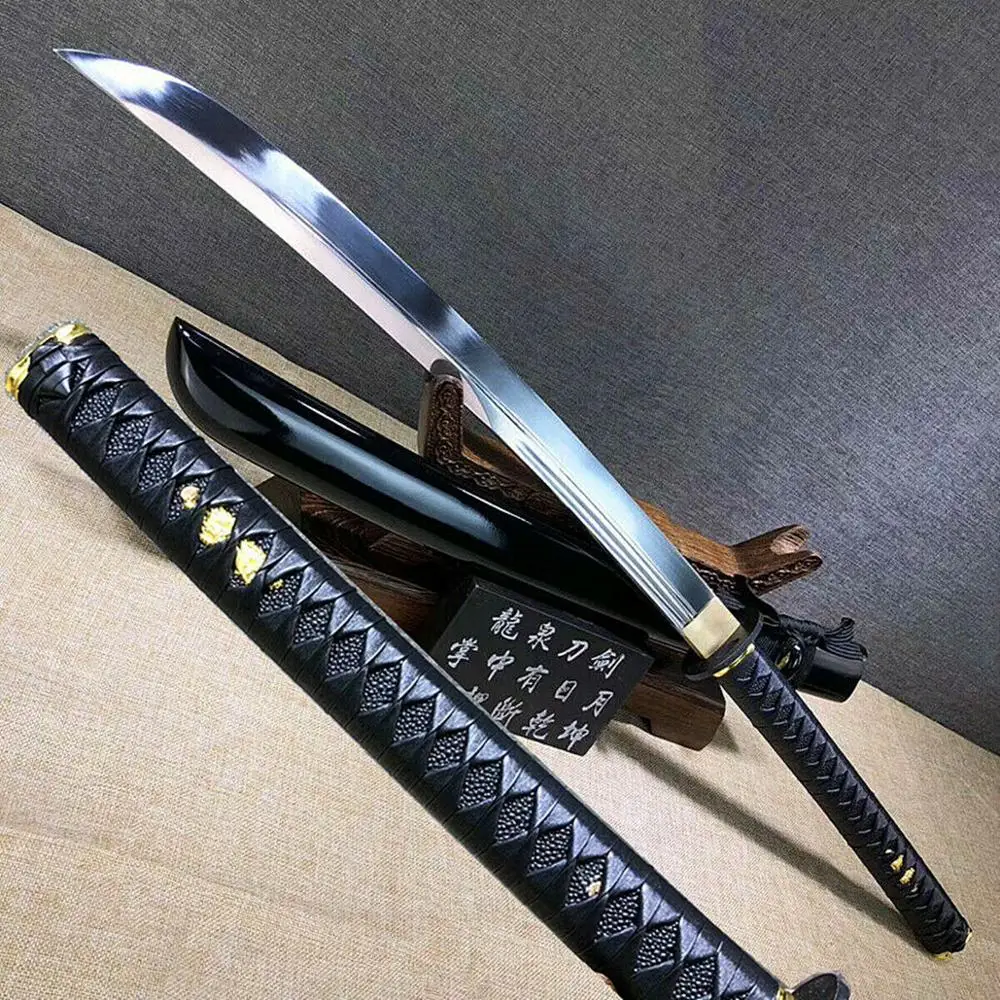 Hand-Forging Sharp 1095Hgh Carbon Steel Blade Japanese Samurai Broad Knife Saber Sword Katana