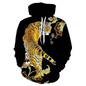 

2019 Men hoodies hip hop sweatshirt funny 3D Tiger Lion fashion brand hoodie men tracksuit unisex black animal pullovers tops