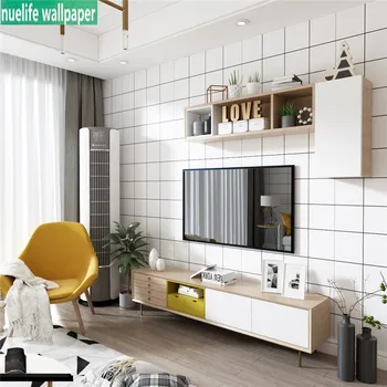 

Nordic wallpaper network red imitation black white mosaic lattice living room wallpaper checkered bedroom clothing wallpaper